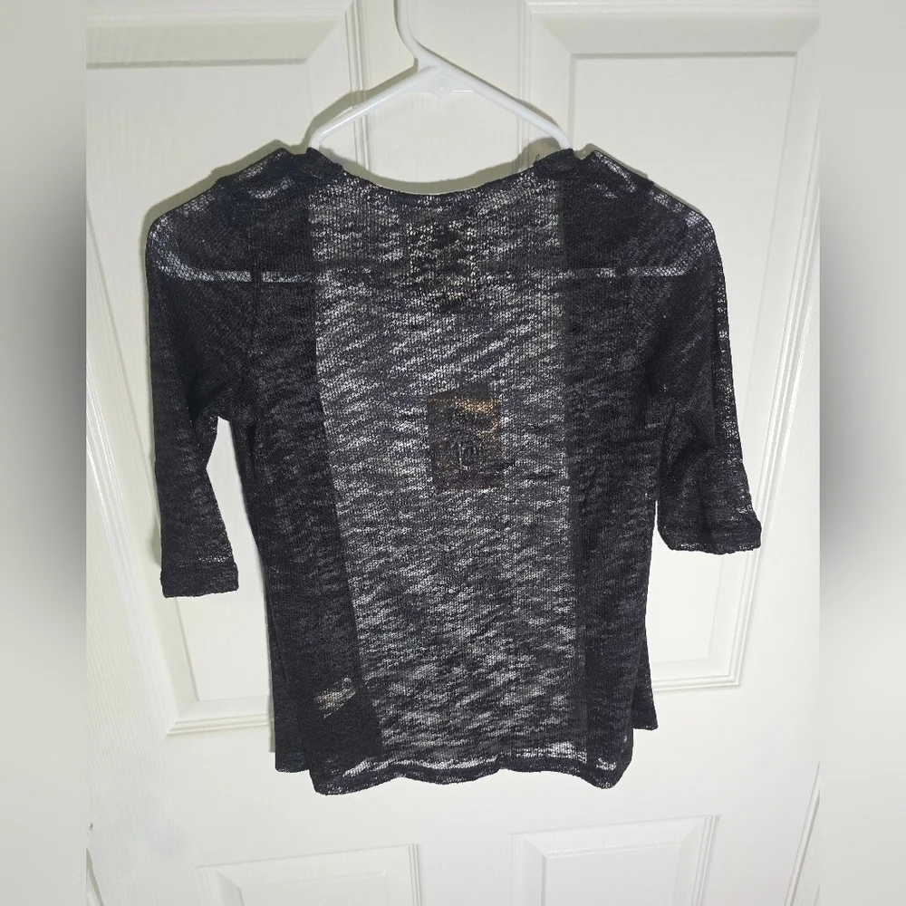 NWT Girls Black Sheer Lace Cardigan 3/4 Sleeve
